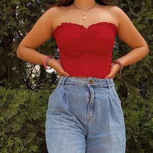 red crop top